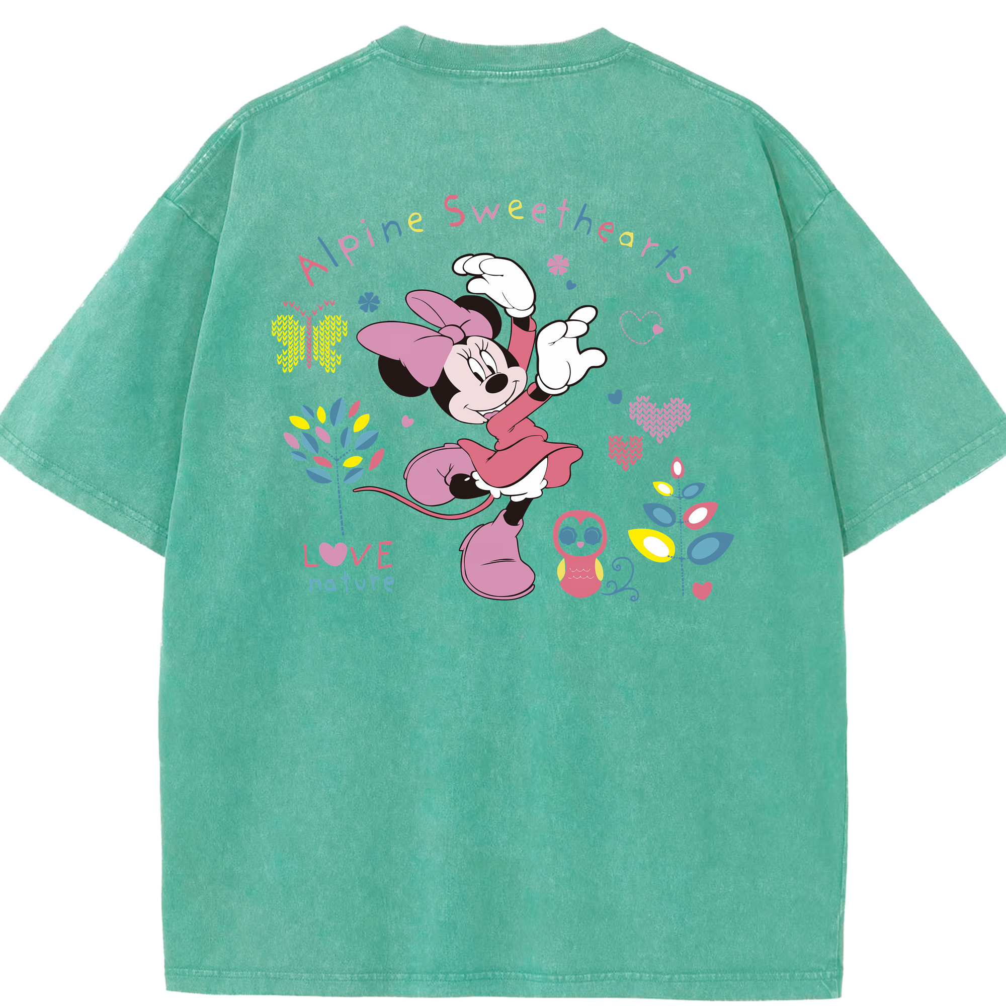 （画像用） ミッキーマウス Mickey Mouse 綿100% ヴィンテージ風 半袖Tシャツ（背面プリント）